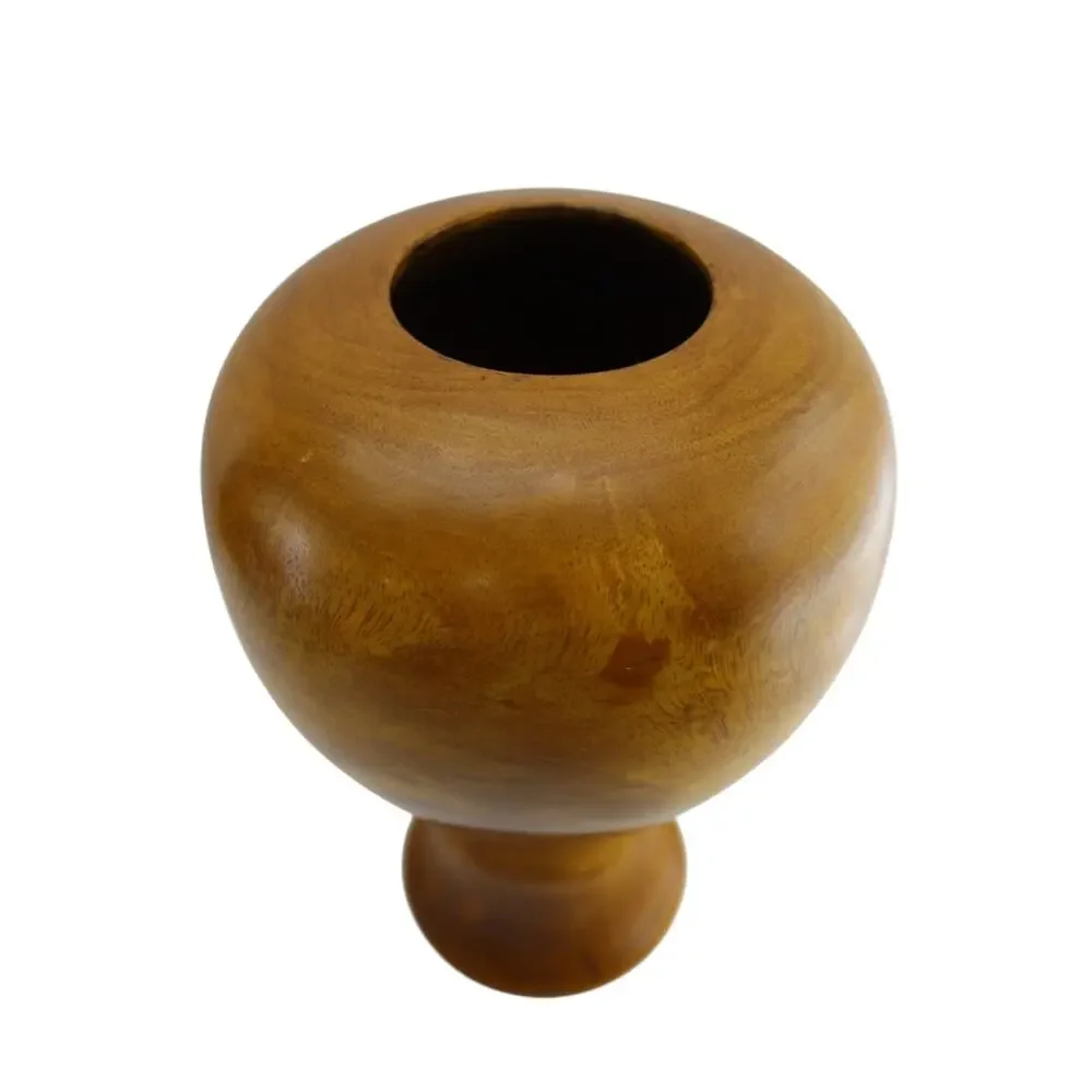 MCM Mid-Century Modern Hand Turned Teak Vase • 1960s • Other Sites: $806 & $507